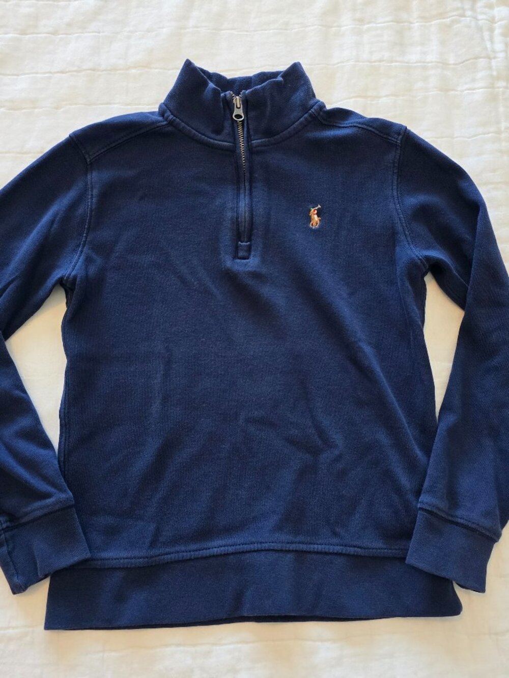 Size 6 Polo Ralph Lauren Kids Sueded Jersey Half-Zip Sweater